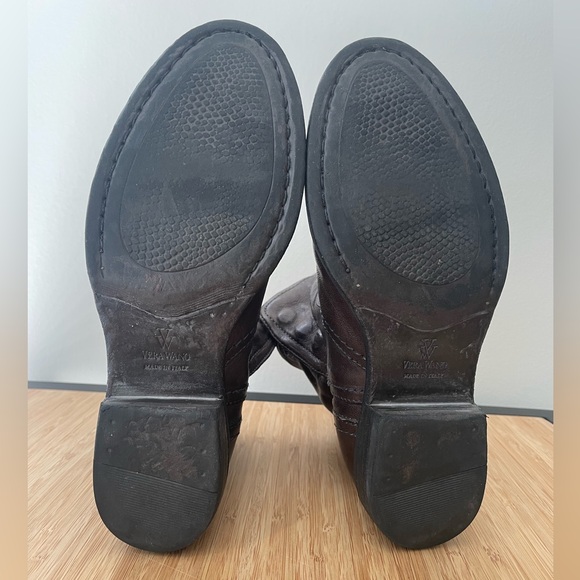 Vera Wang Ozita Leather Layered Brown Moto Boots Women’s Size 6.5 - Picture 14 of 15